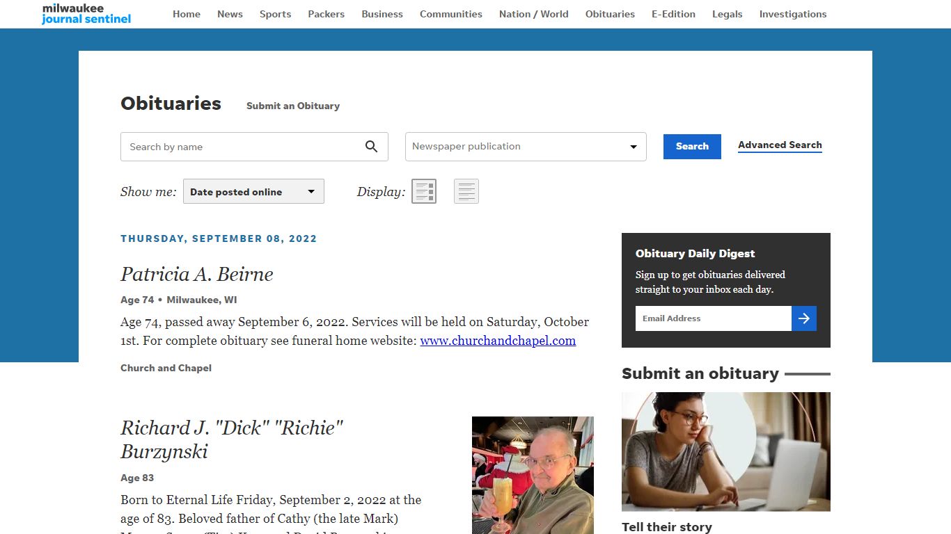 Obituaries in Milwaukee, WI | Milwaukee Journal Sentinel